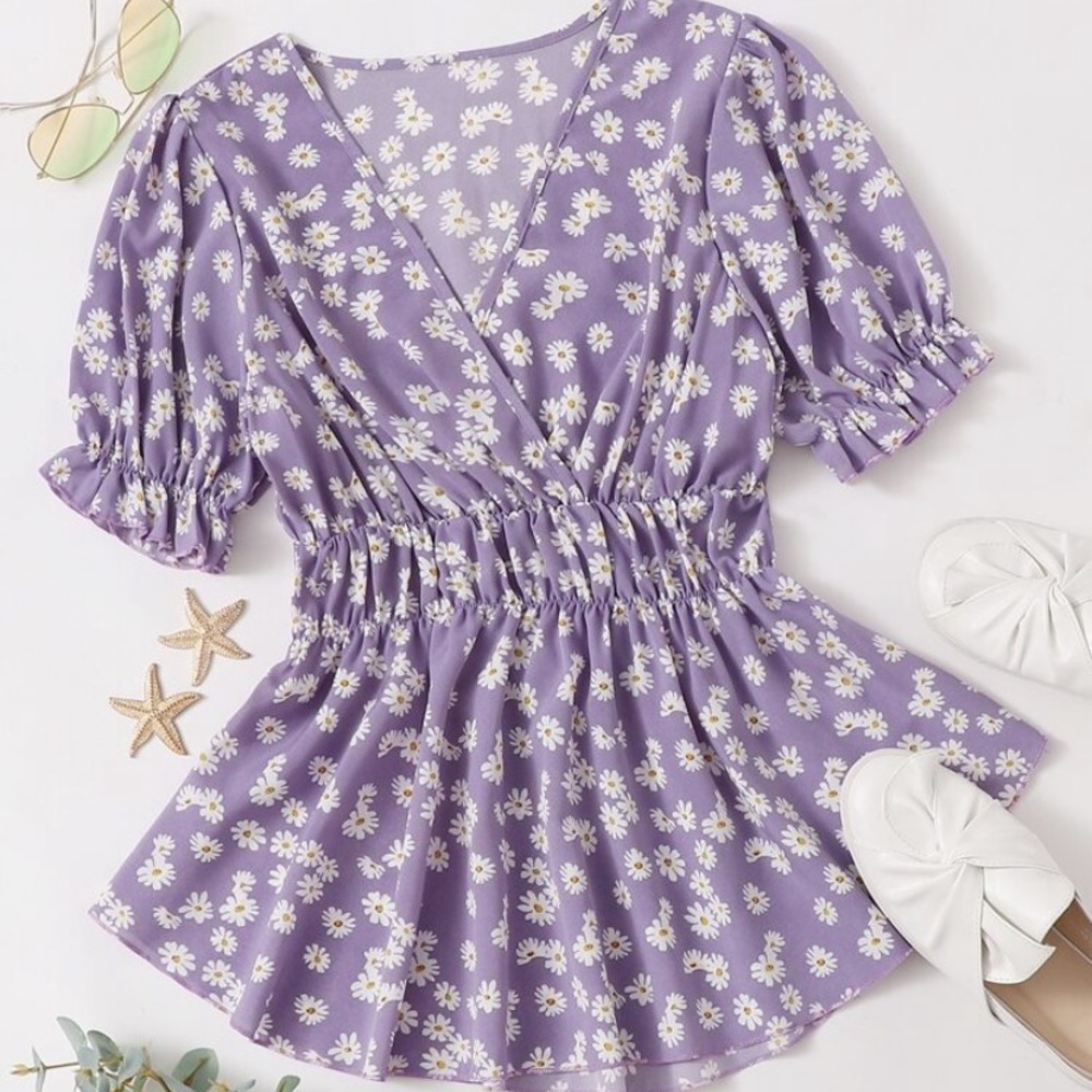 Purple daisy blouse